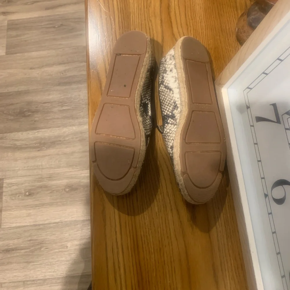 Talbots Black and Cream Espadrille Flats